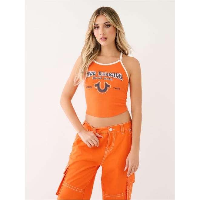 Cropped Halter Slim Fit Tank