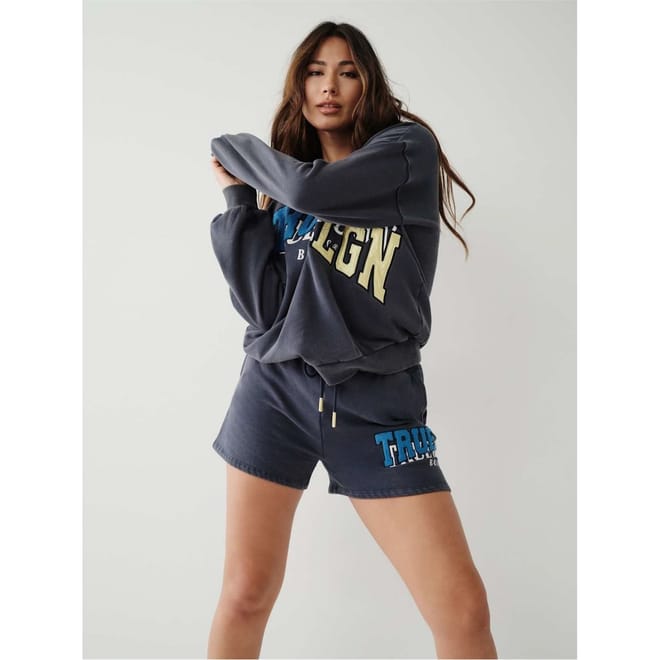 Staggered Lettering Hooded Sweatshirt