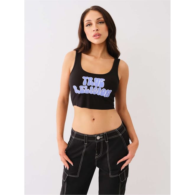 Cropped Scoop Neck Slim Fit Tank