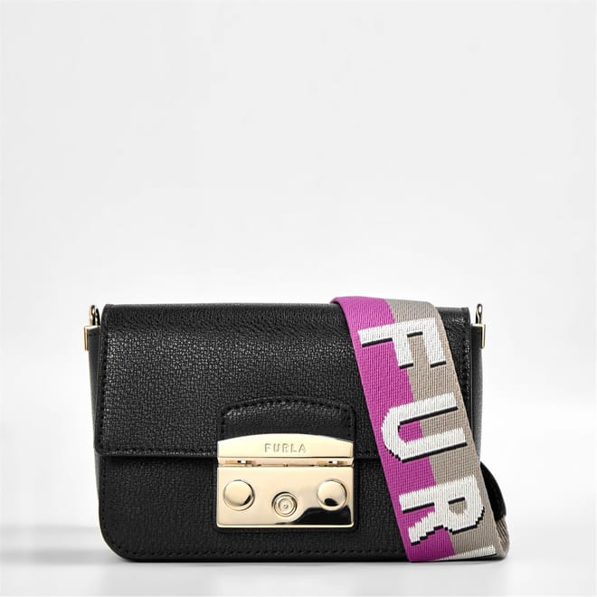 Met Mini Cross Body Bag with Lettering Strap