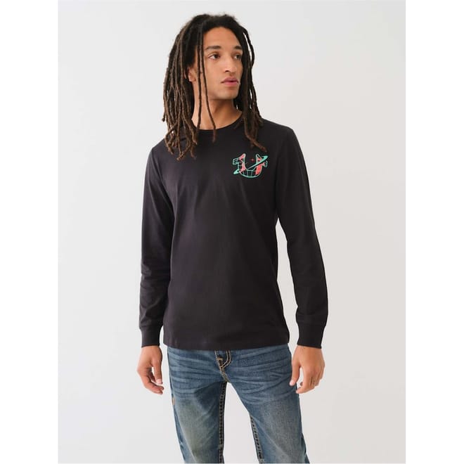 Globe Lettering Crew Neck Regular Fit T-Shirt