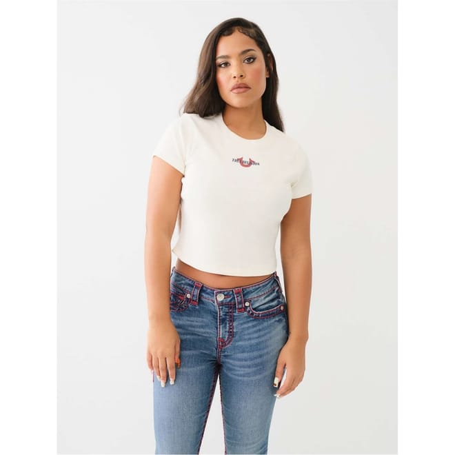 Cropped Crew Neck Regular Fit T-Shirt