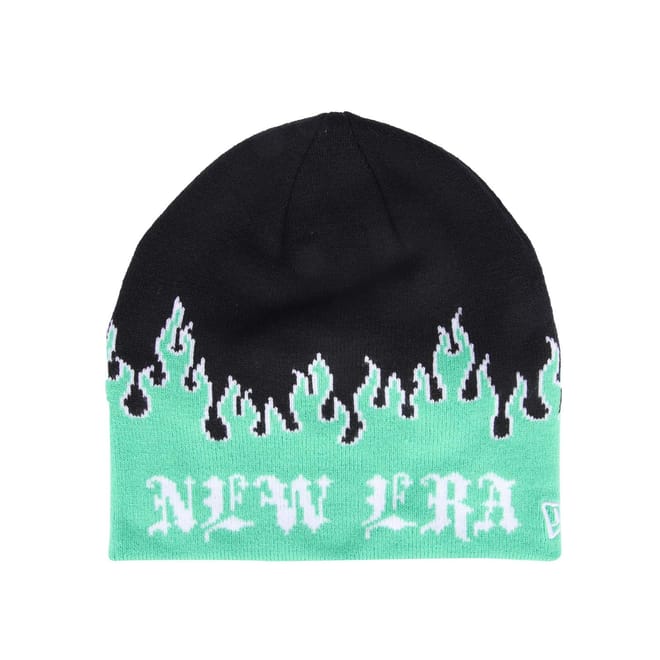 Flame Skull Knit Beanie
