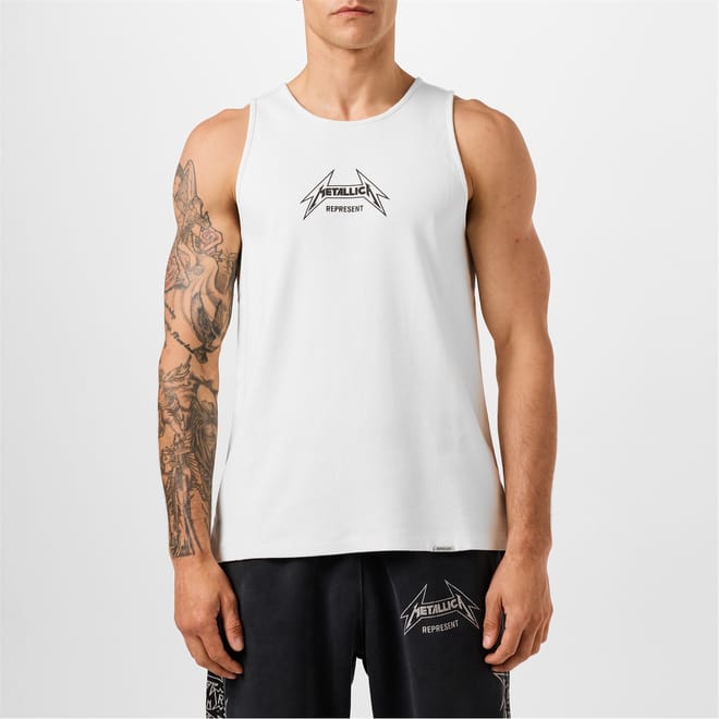 Mens Graphic Cotton X Metallica 40 Year Anniversary Tank Top