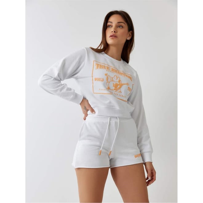 Shrunken Cropped Hooded Sweatshirt