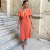 Midi Dress With Tie Waist