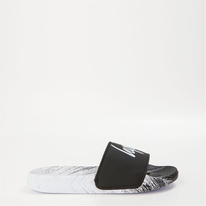 Scratch Graphic Print Flat Heel Slides