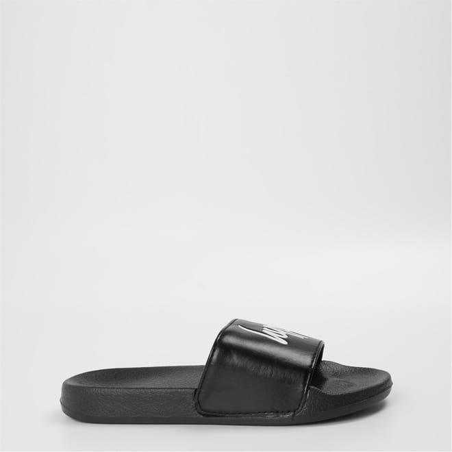 Script Flat Heel Open Toe Slides