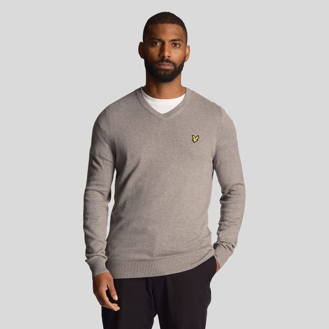 Cotton Merino V-Neck Sweater