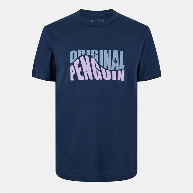 Penguin Lettering Crew Neck T-Shirt