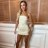 Cotton Strapless Belted Skort Playsuit