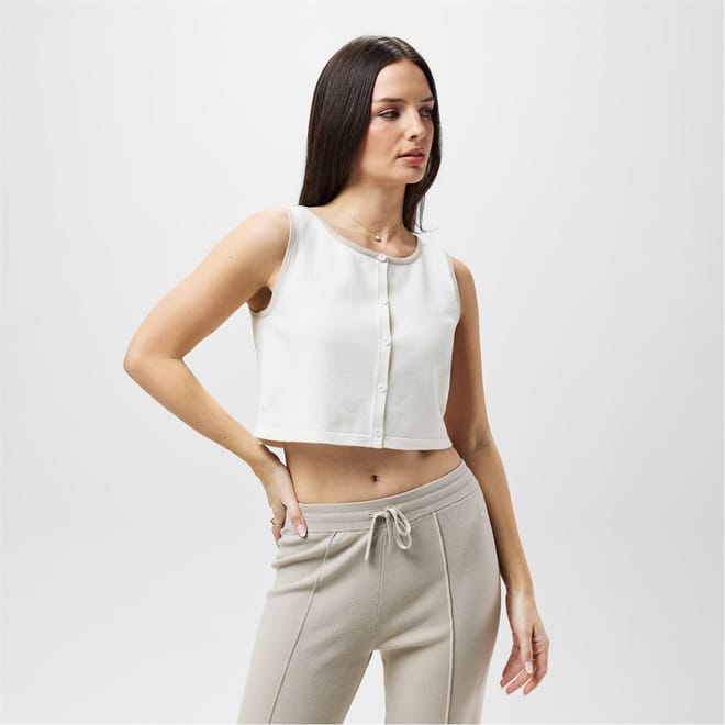 Cropped Scoop Neck Regular Fit Tank