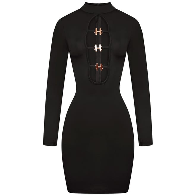 H High Neck Mini Bodycon Dress