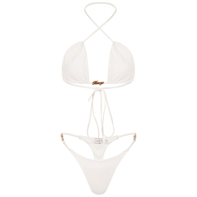 Halter Neck Bikini Set with Attached Logo