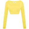 Cropped Square Neck Slim Fit T-Shirt