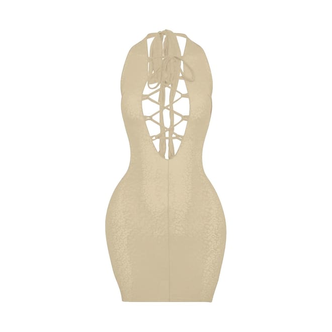 Snake Halter Neck Mini Slip Dress