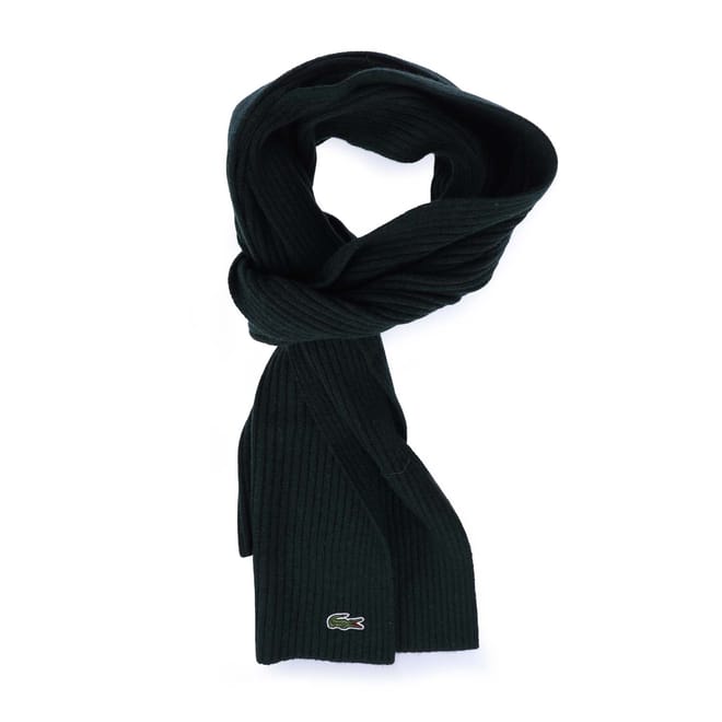 Ribbed Rectangular Wool Scarf