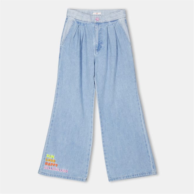 Wide Leg Lettering Relaxed Jeans
