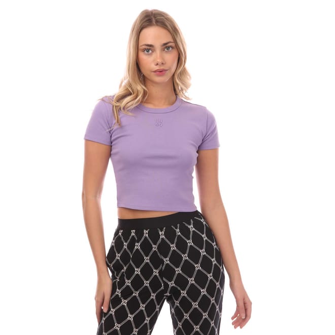 Stacked Logo Cropped Slim-Fit T-Shirt