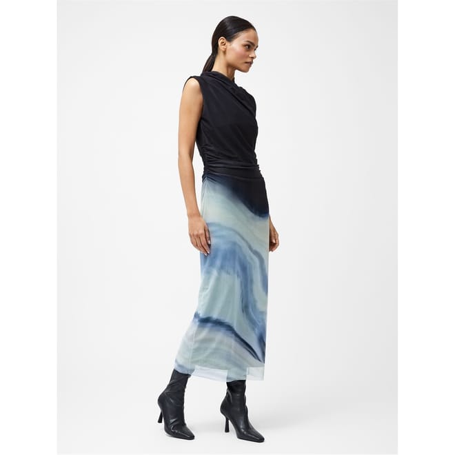 Wrap Shawl Neck Midi Dress