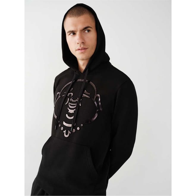 Buddha Print Hooded Regular Fit Sweatshirt