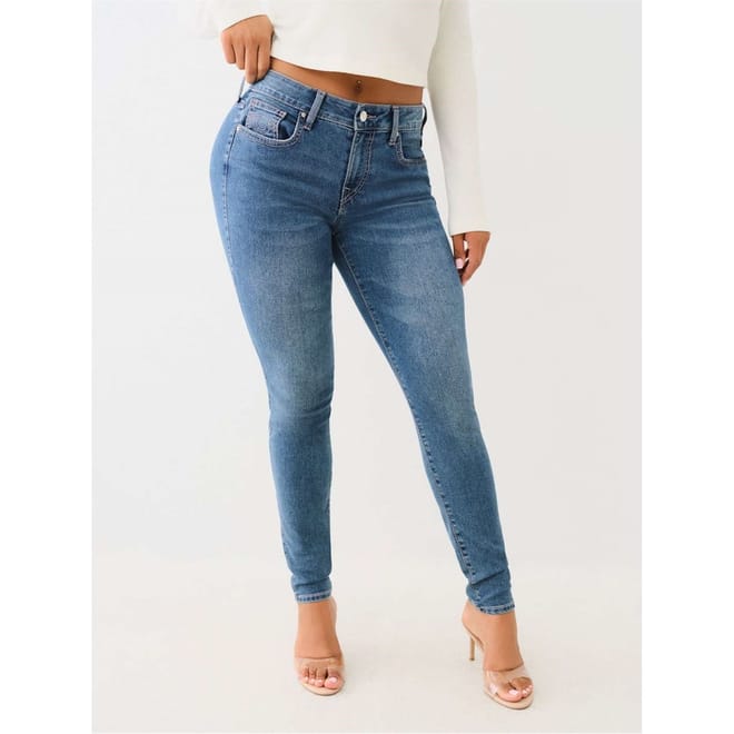 Jennie Crystal Mid Rise Skinny Jeans