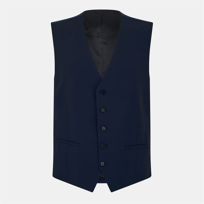 Slim Fit Navy Panama Waistcoat