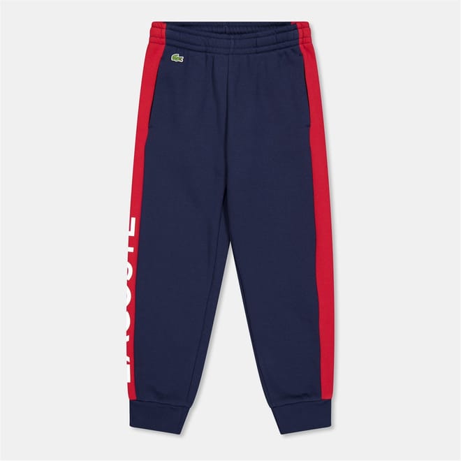 Block Lettering Side Stripes Straight Leg Joggers