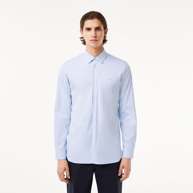 Slim Fit Striped Stretch Poplin Shirt