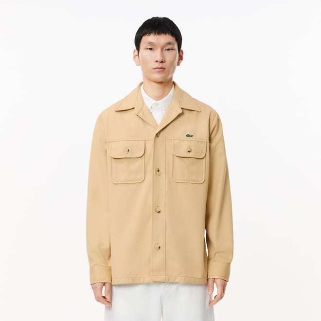 Oversized Cotton Twill Plaid Overshirt