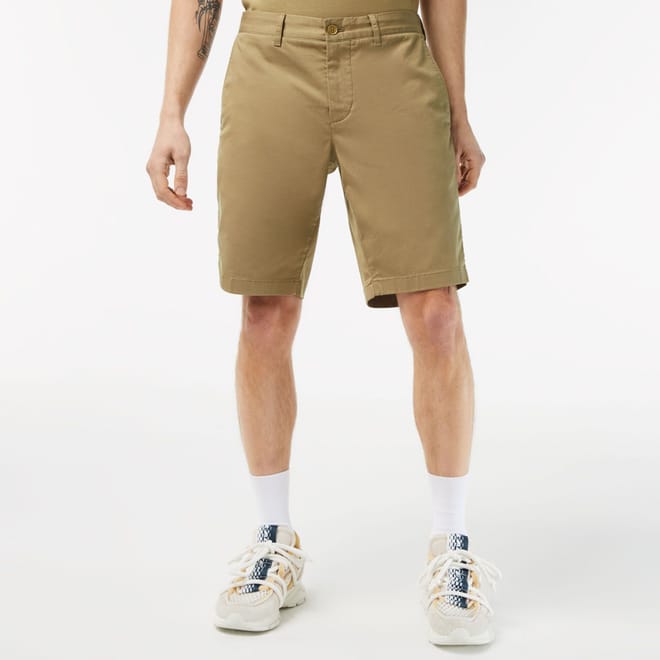 Slim Fit Stretch Cotton Shorts