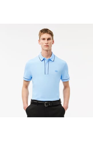 Light Blue Lacoste Regular Fit Paris Stretch Piqué Polo Shirt