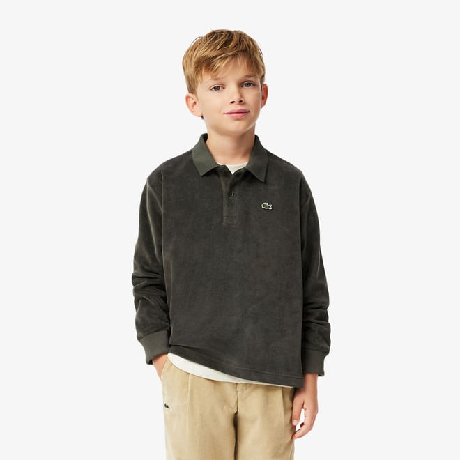 Juniors Long Sleeved Velour Polo Shirt