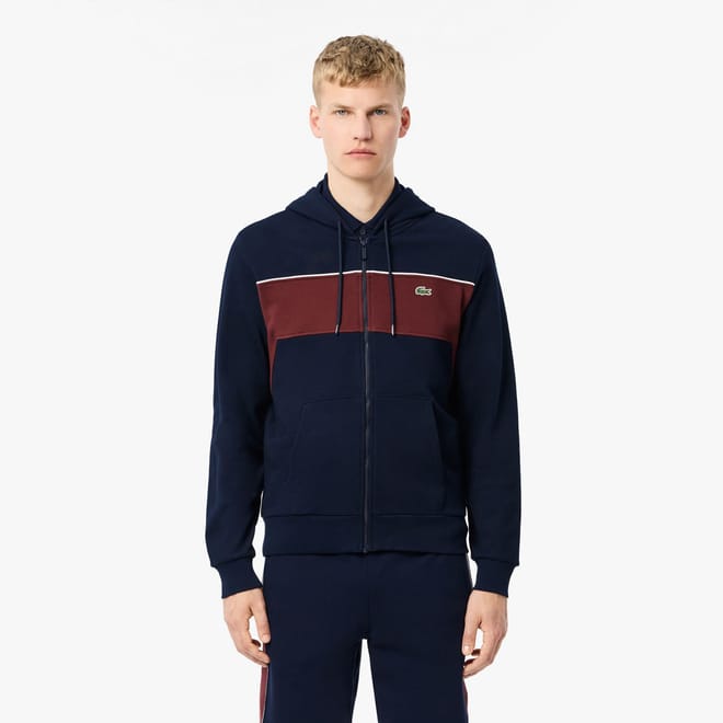 Zip-Up Colour-Block Hoodie