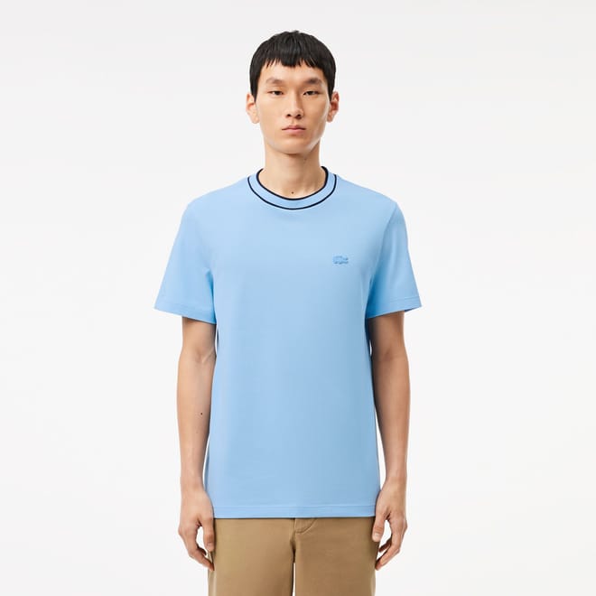 Stretch Piqué Stripe Collar T-Shirt