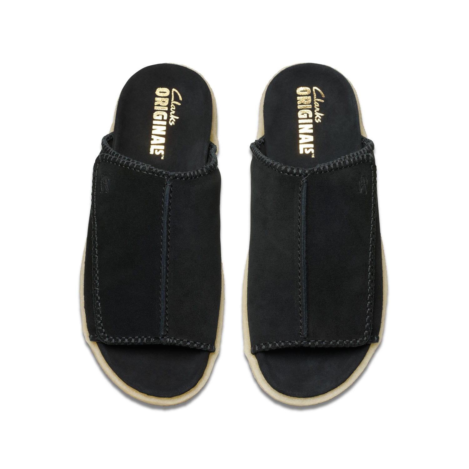 Clarks｜SLIPPERS (OverleighSlide Black Suede (26175779)) Clarks Overleigh Slide Black Suede