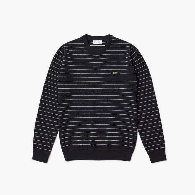 Striped Textured Cotton Sweatshirt