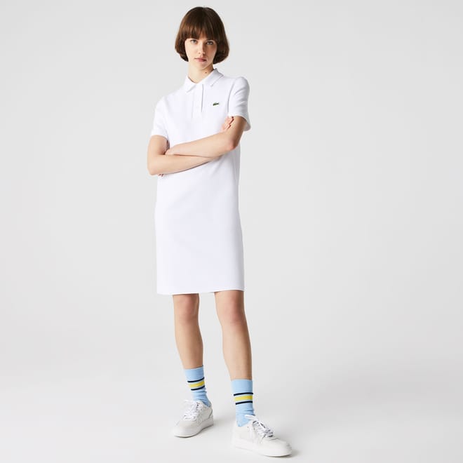 Trumpet Sleeve Piqué Polo Dress