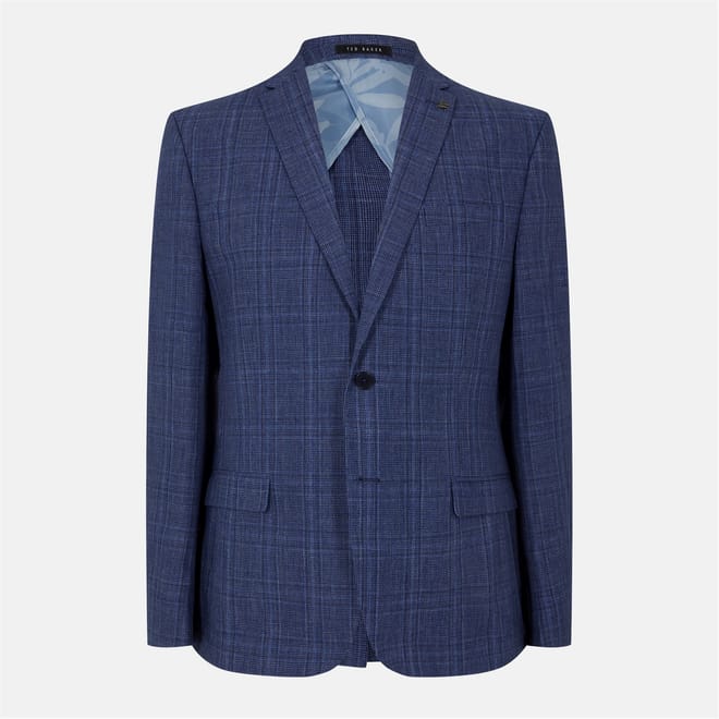 Houndstooth Plaid Suit Jacket