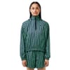 Hooded Geometric Patterned Rain Jacket