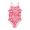 Thin Strap Heart Print One-Piece Swimsuit