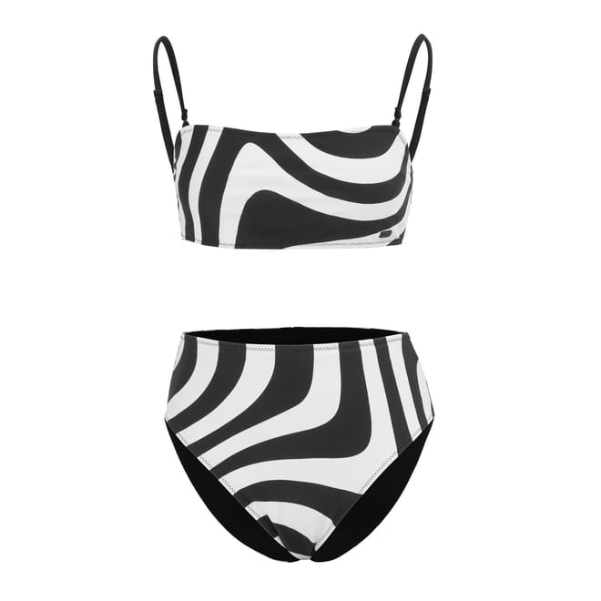 Rev Mid Zebra Patterned Tie Back Bikini Set