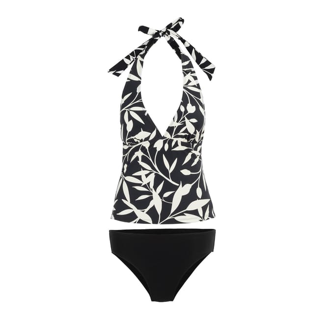 Floral Patterned Tankini with Tie Closure