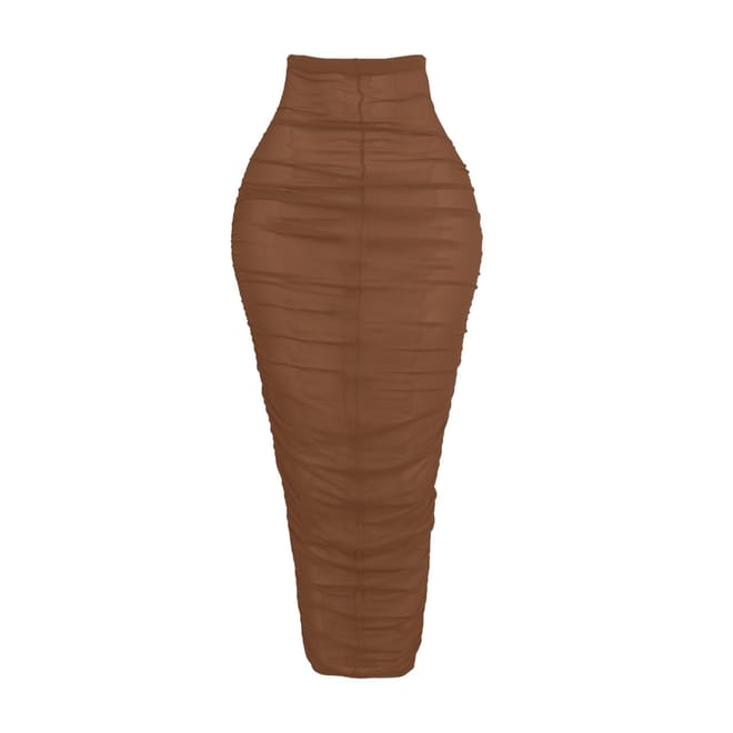 Mesh Maxi Pencil Skirt