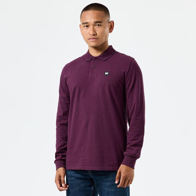 Dice Badge Long Sleeve Polo Shirt