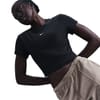 Cropped Relaxed Fit Crew Neck T-Shirt