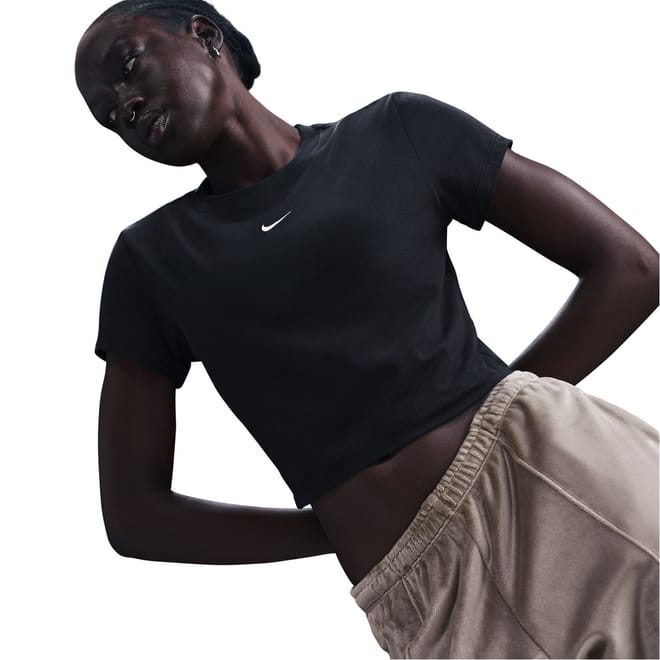 Cropped Relaxed Fit Crew Neck T-Shirt