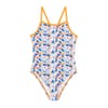 Thin Strap Abstract Patterned Swimsuit