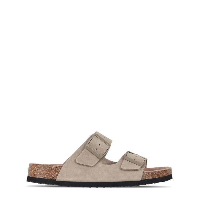 Cork Strap Open Toe Slide Sandals