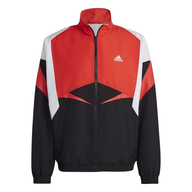 Color Block High Neck Ribbed Cuff Track Jacket